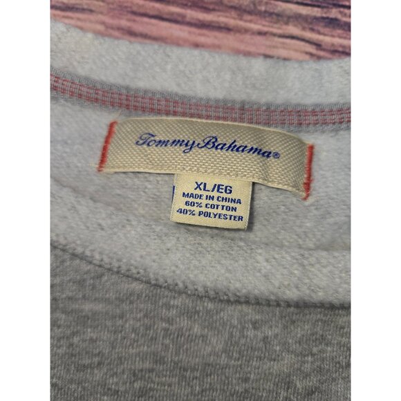 Tommy Bahama Mens Grey Heather Long Sleeve Sweatshirt XL - Picture 5 of 7